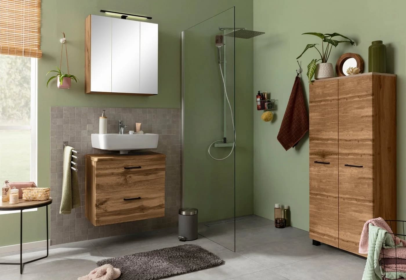 WELLTIME Spiegelschrank Trento 60cm mit LED & Steckdose