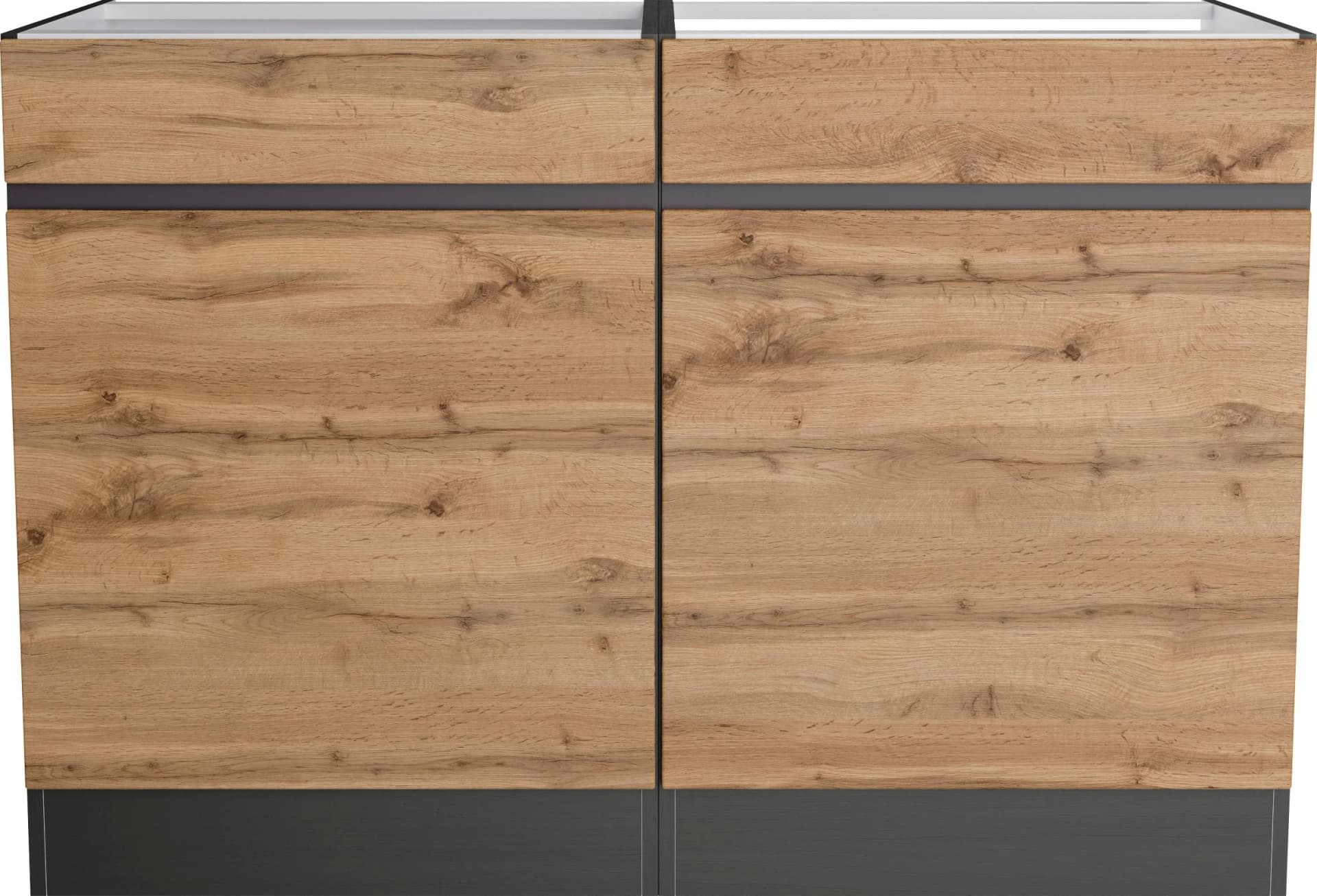 Spülenschrank KS-Riesa Braun Grau Holzwerkstoff 120cm