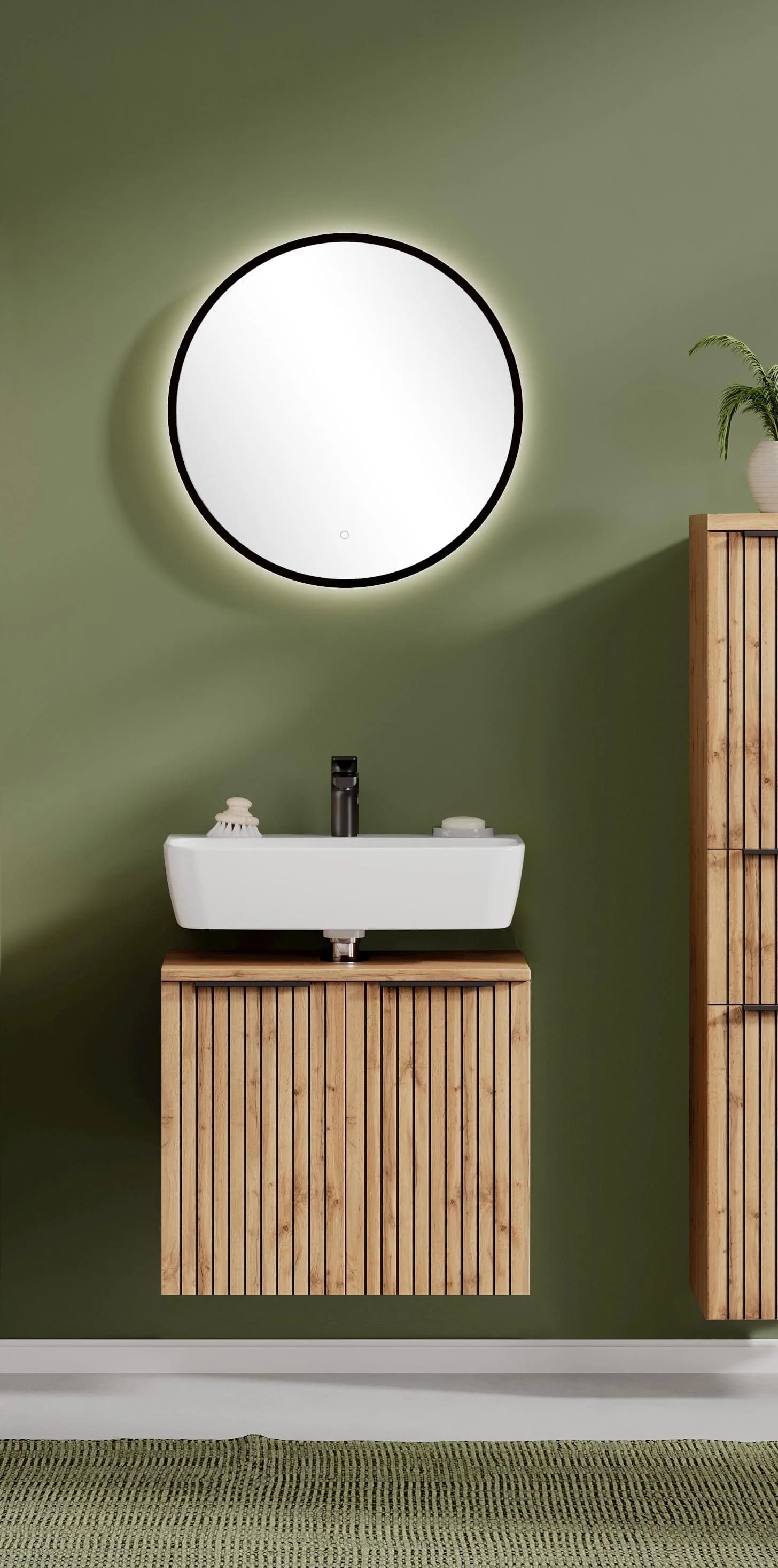 WELLTIME Carlton Badezimmer-Set 60 cm Schwarz Holzwerkstoff