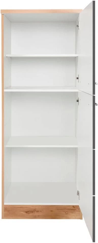 KOCHSTATION Seitenschrank KS-Wien Modern Grau Braun
