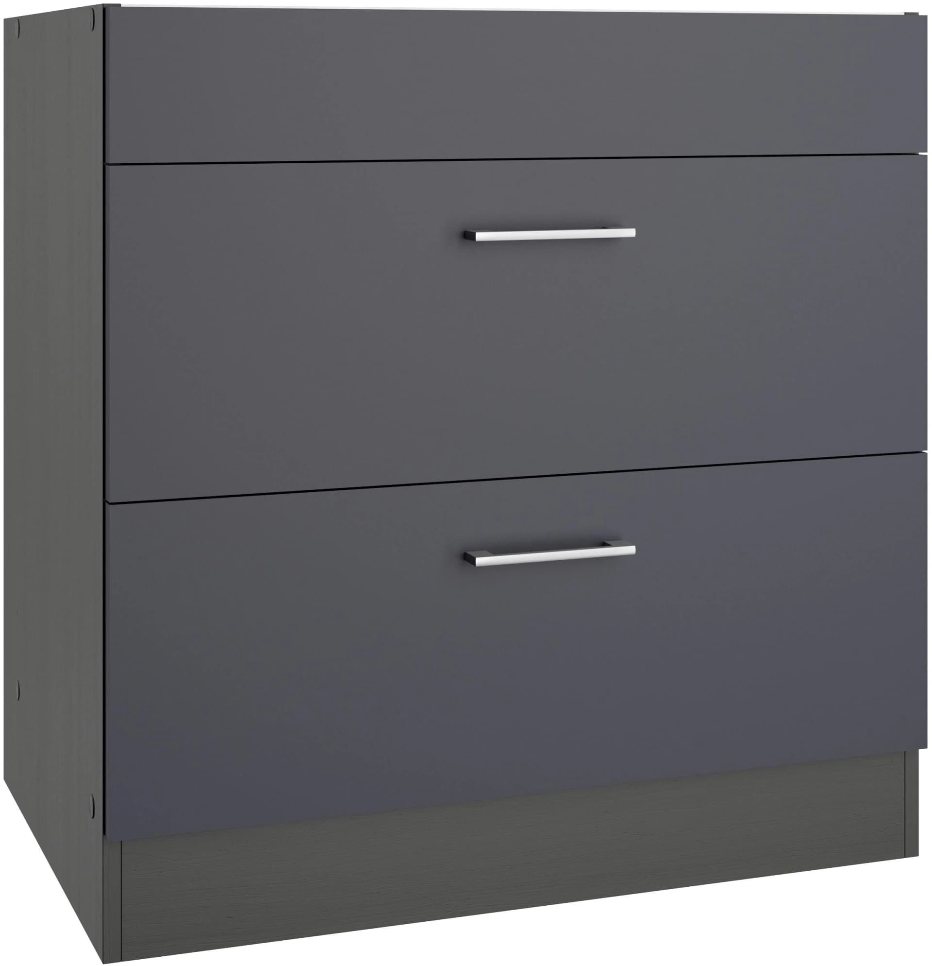 Kochfeldumbauschrank KS-Milan Kochstation 80 cm Anthrazit