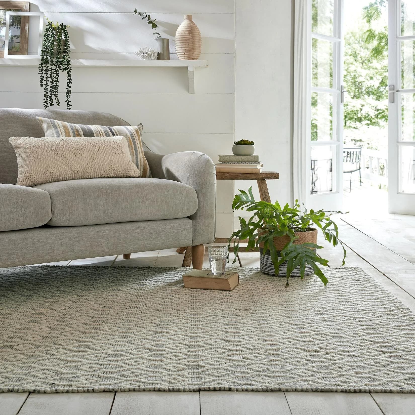Kadima Design Designerteppich ROTHER Wabenmuster Hellgrau Flachgewebe