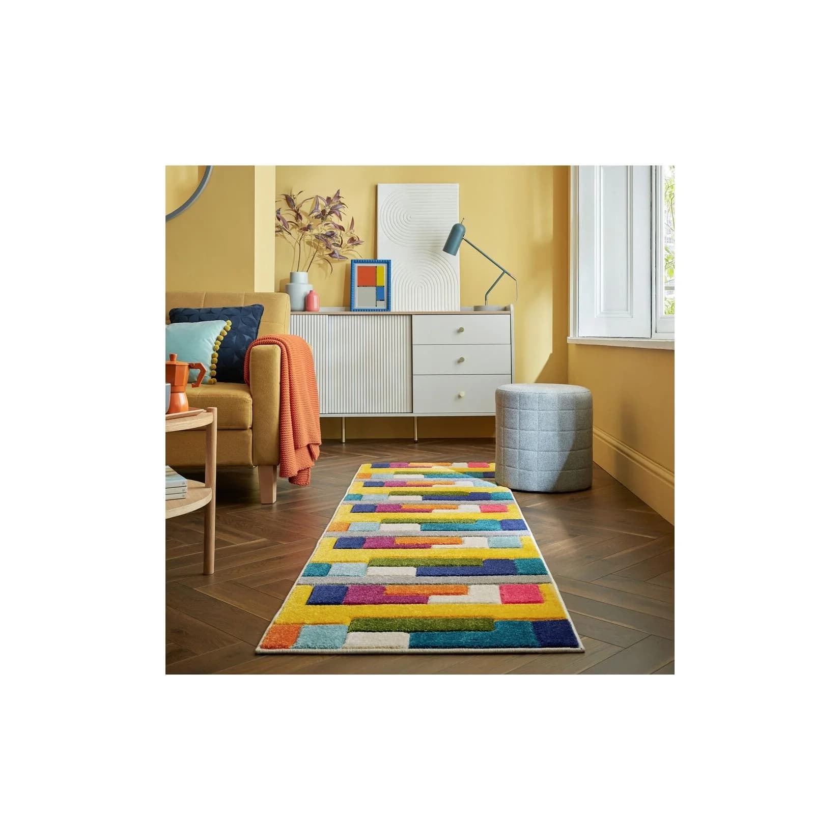 Kadima Design Teppich-Läufer MOSS Bunt Polypropylen