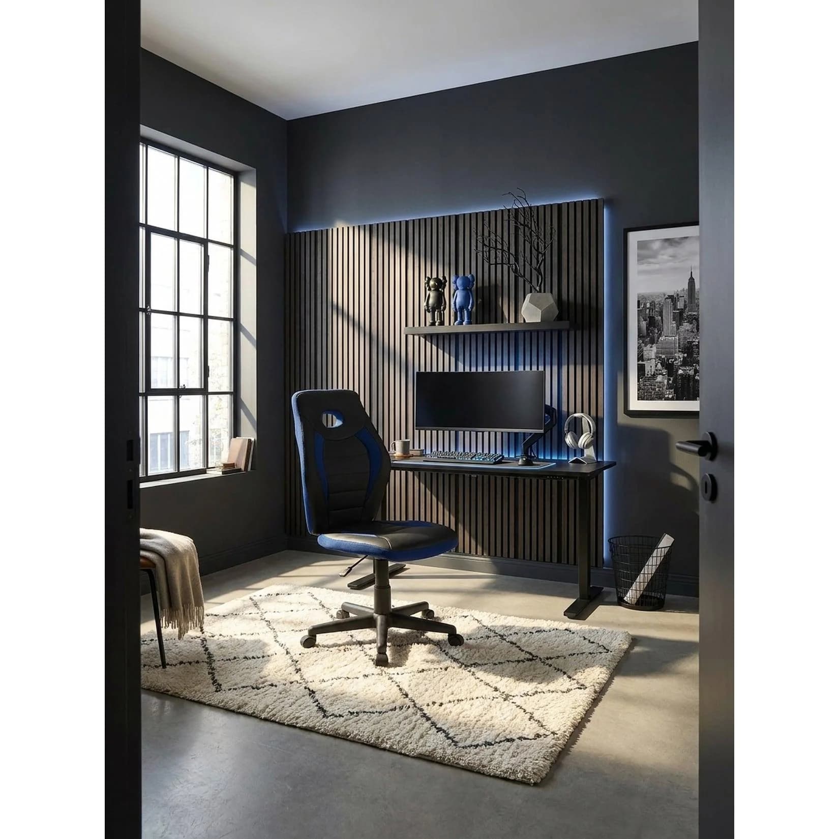 KADIMA DESIGN Kinderdrehstuhl LUAN Höhenverstellbar Ergonomisch Schwarz