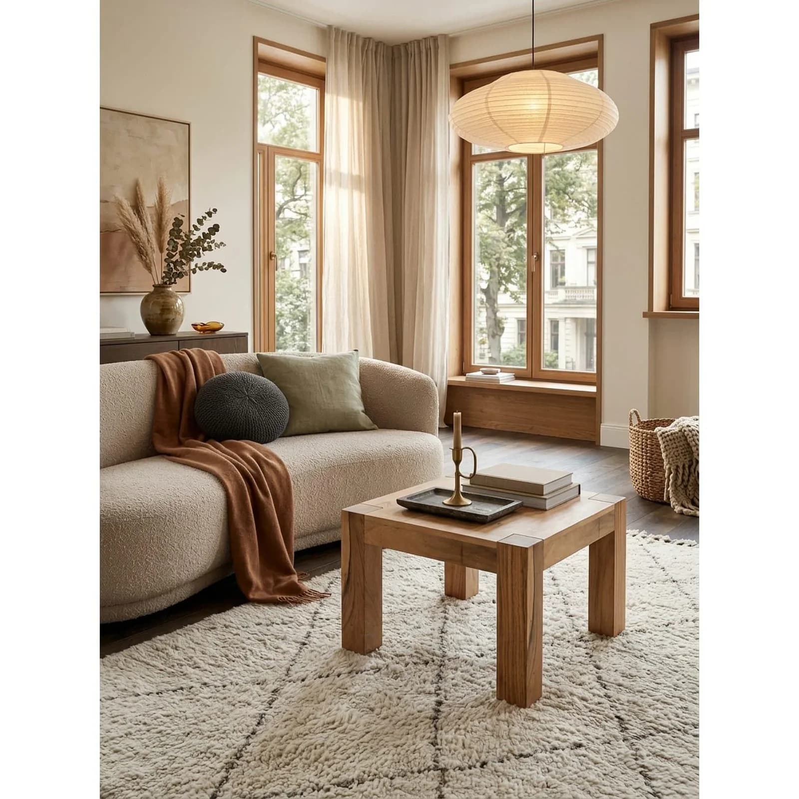 KADIMA DESIGN Couchtisch MUMBAI Akazie Massivholz Landhaus-Stil