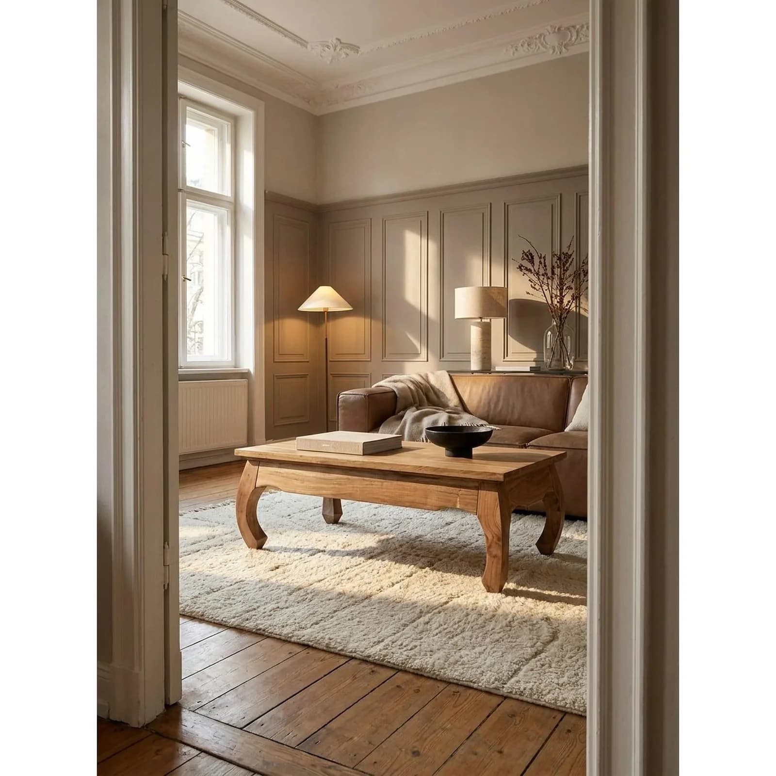 KADIMA DESIGN Couchtisch Akazie Massivholz Landhausstil