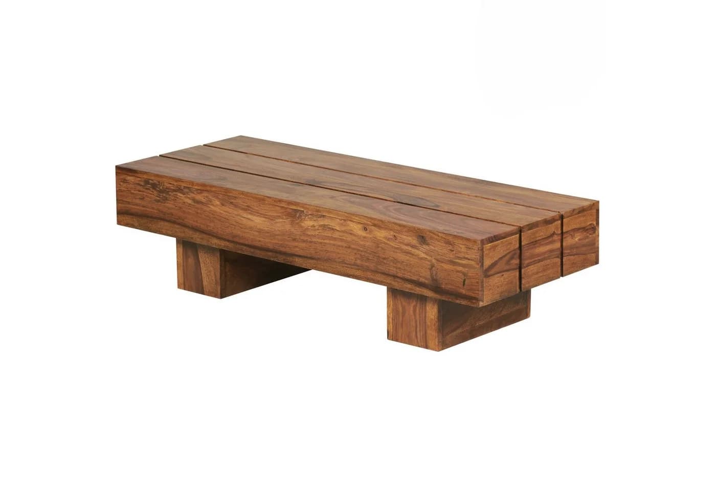 KADIMA DESIGN Couchtisch Massivholz Landhaus-Stil Dunkelbraun