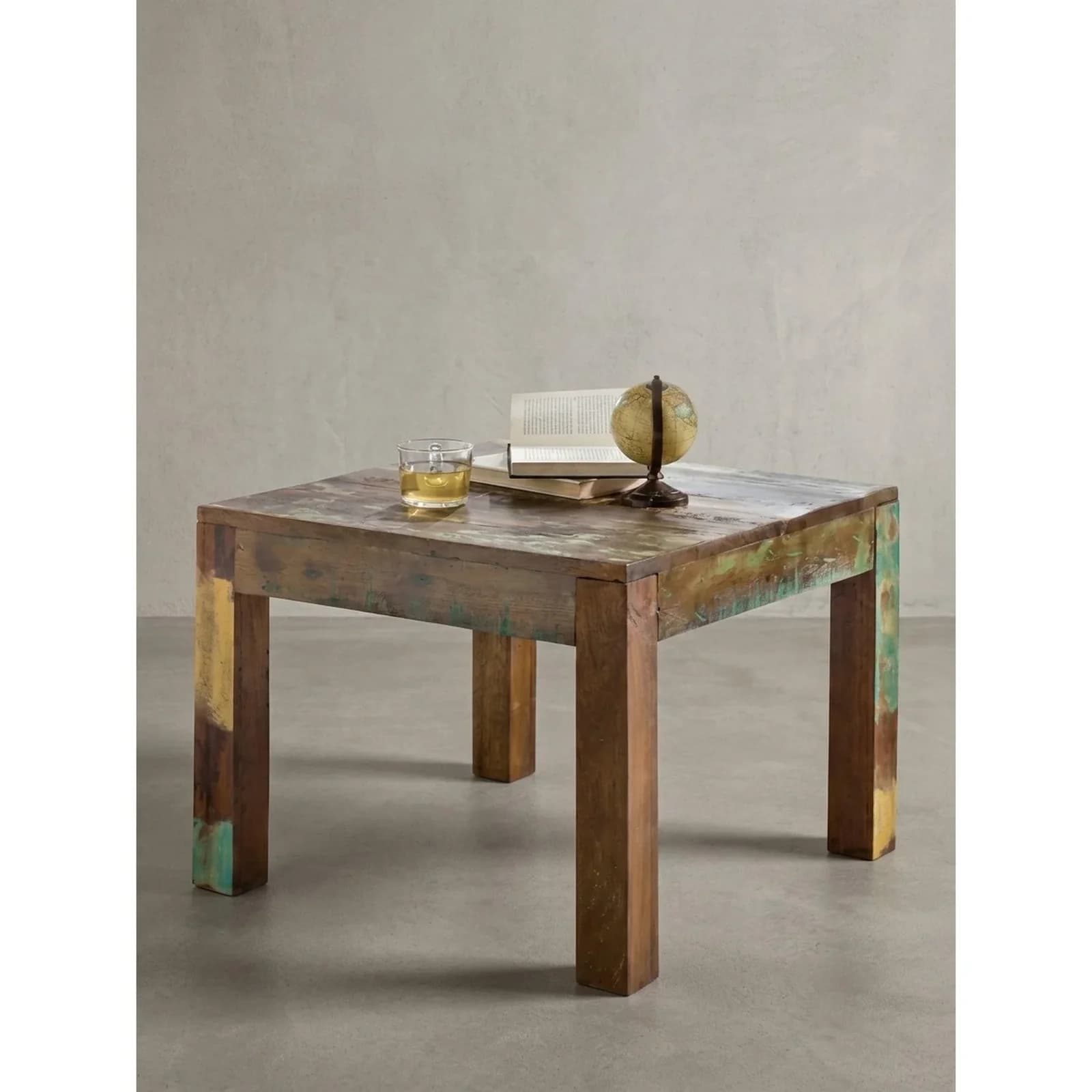 KADIMA DESIGN Couchtisch Quadratisch Shabby-Chic Massivholz