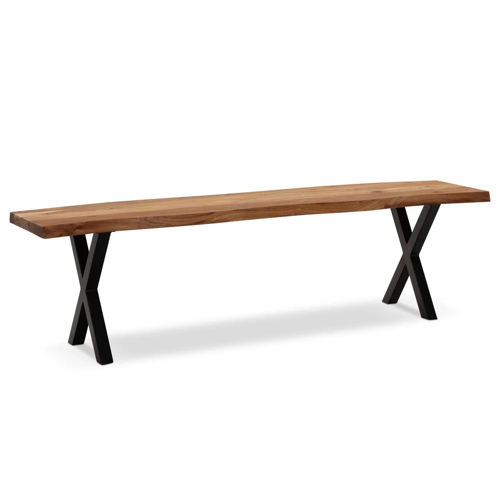 KADIMA DESIGN Esszimmerbank Massivholz Metall X-Beine Akazie