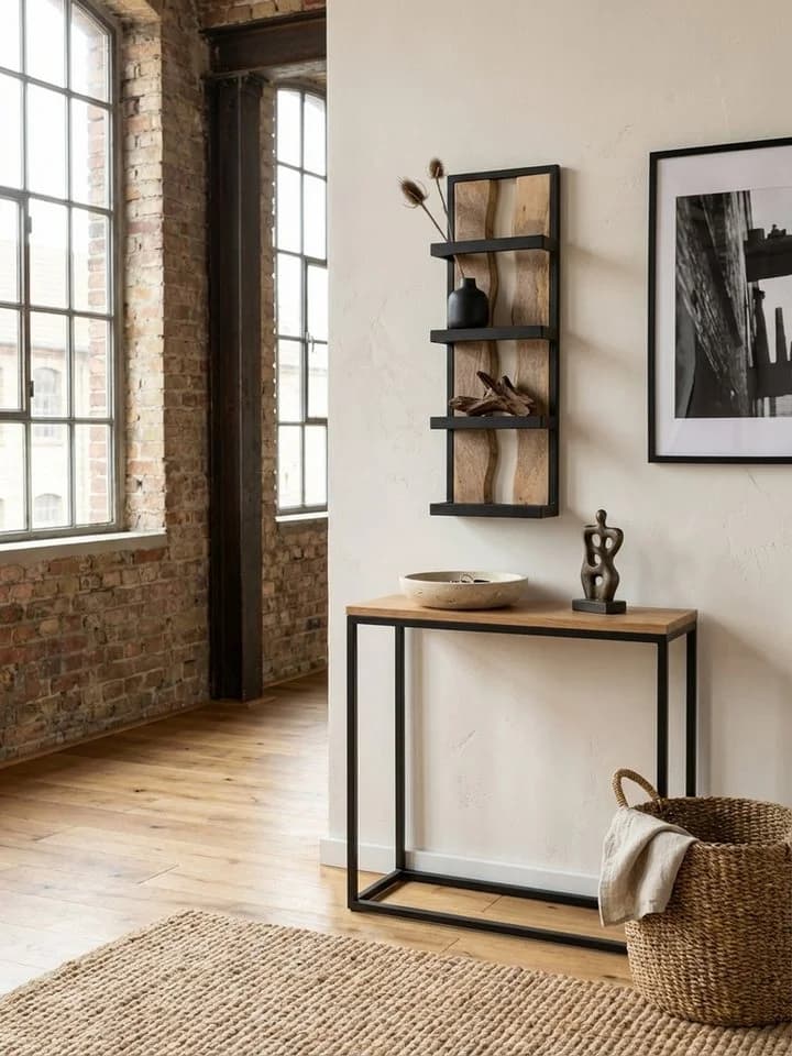 KADIMA DESIGN Wandregal Industrial-Style Mango Massivholz Metall