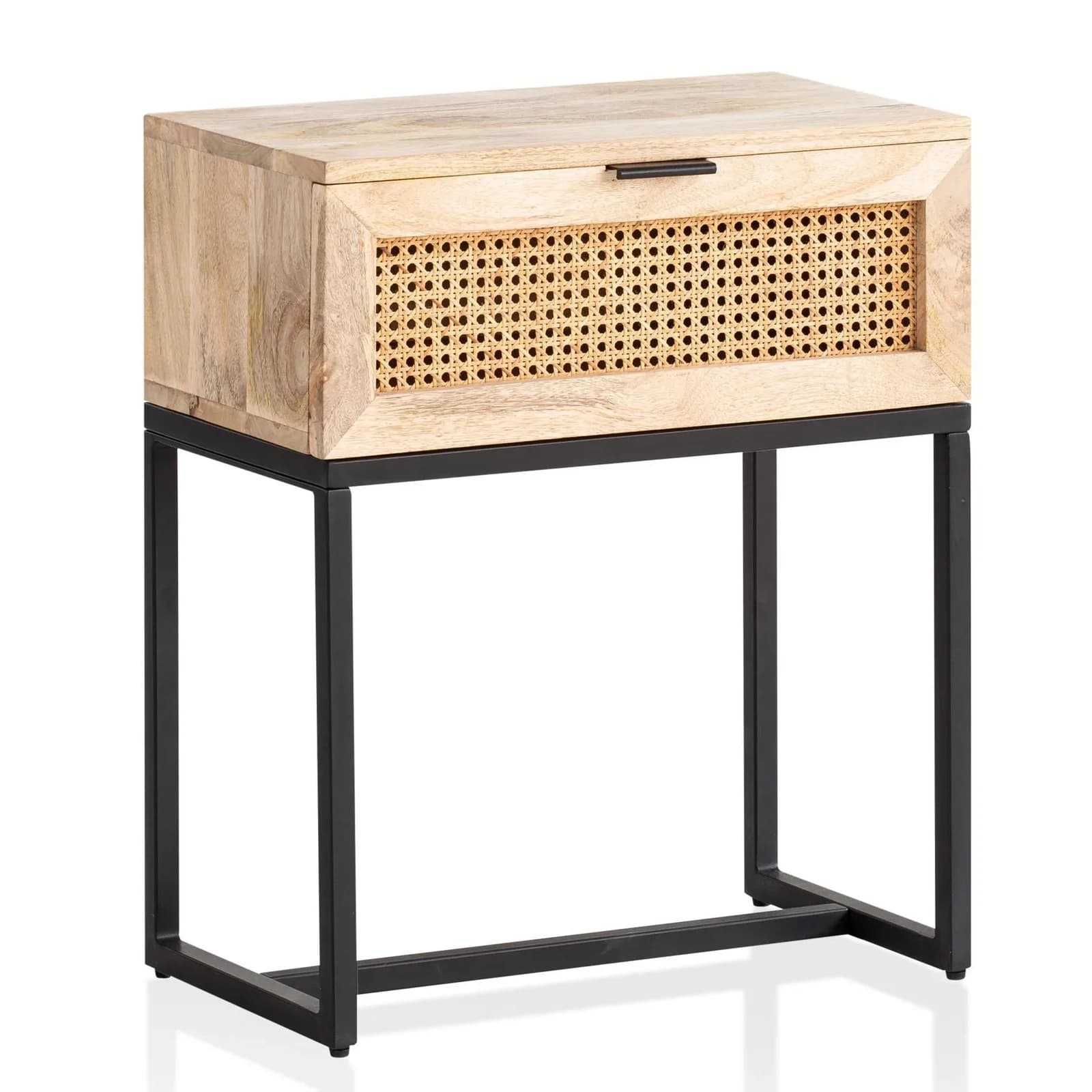 KADIMA DESIGN Nachttisch Mango Massivholz Rattan Braun