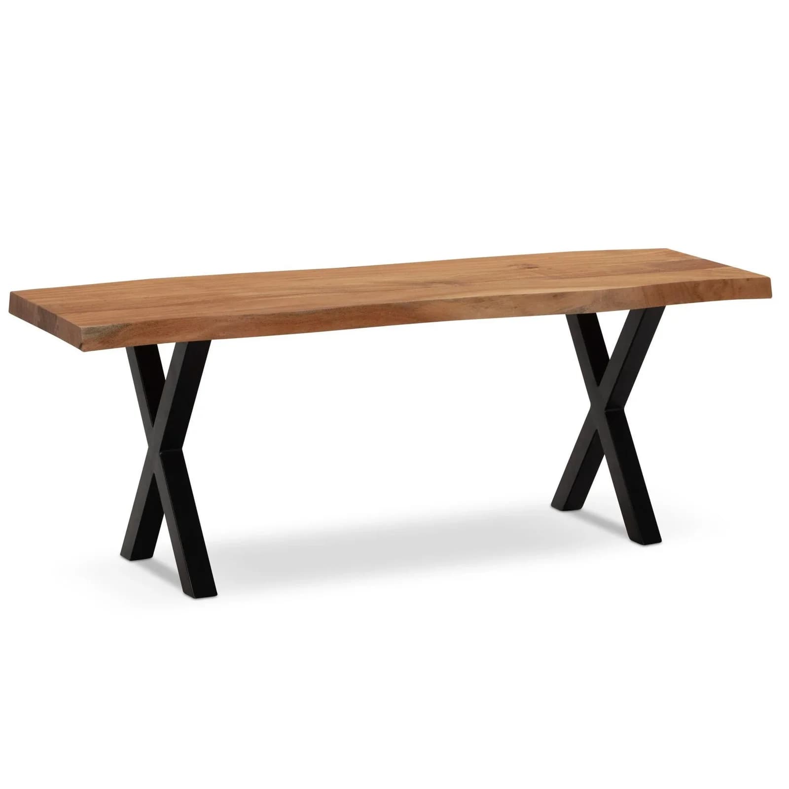 KADIMA DESIGN Sitzbank Akazie Massivholz Metall 120x40x45,5 cm