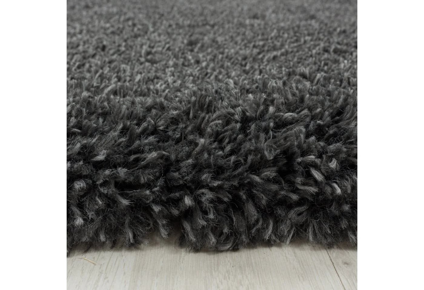 KADIMA DESIGN Shaggy Teppich Grau 80x80 cm