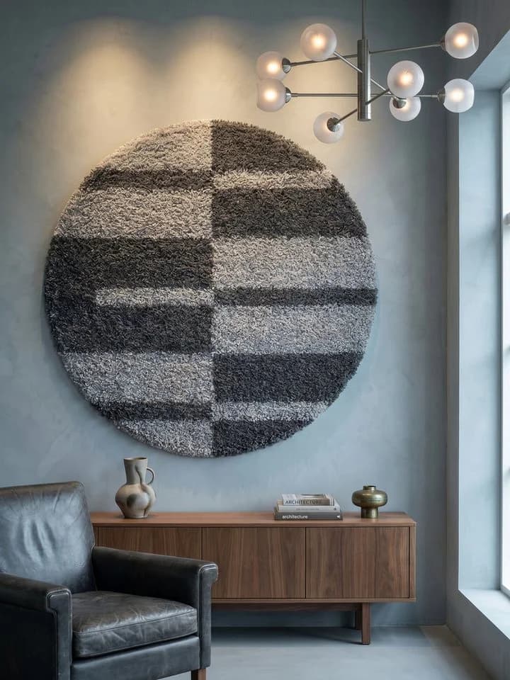 KADIMA DESIGN Teppich WERFEN Shaggy Grau Karo