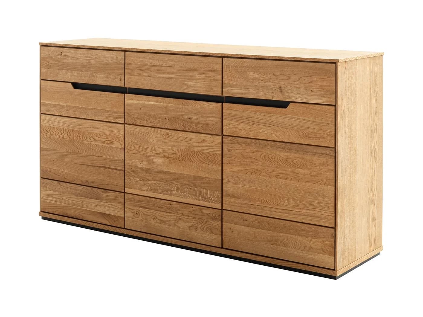 Massivart Sideboard Wildeiche geölt 153 cm mit Schubladen und Drehtüren