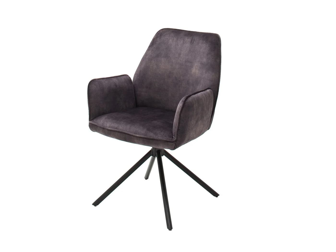 Massivart® Polsterstuhl Ottawa Veloursoptik Metallgestell Schwarz