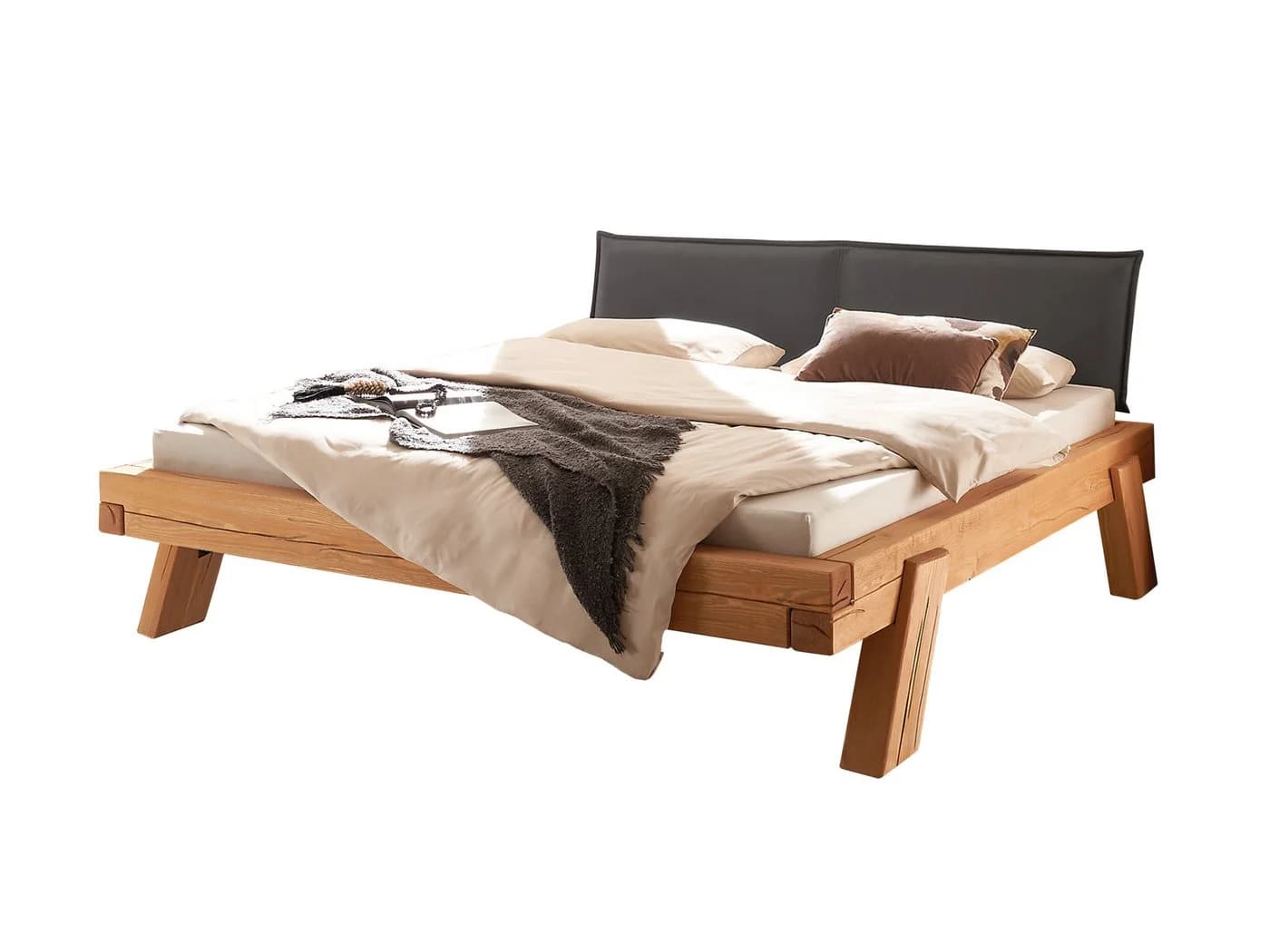 Massivart Massivholzbett Hagen Kiefer Eichefarbig Honig