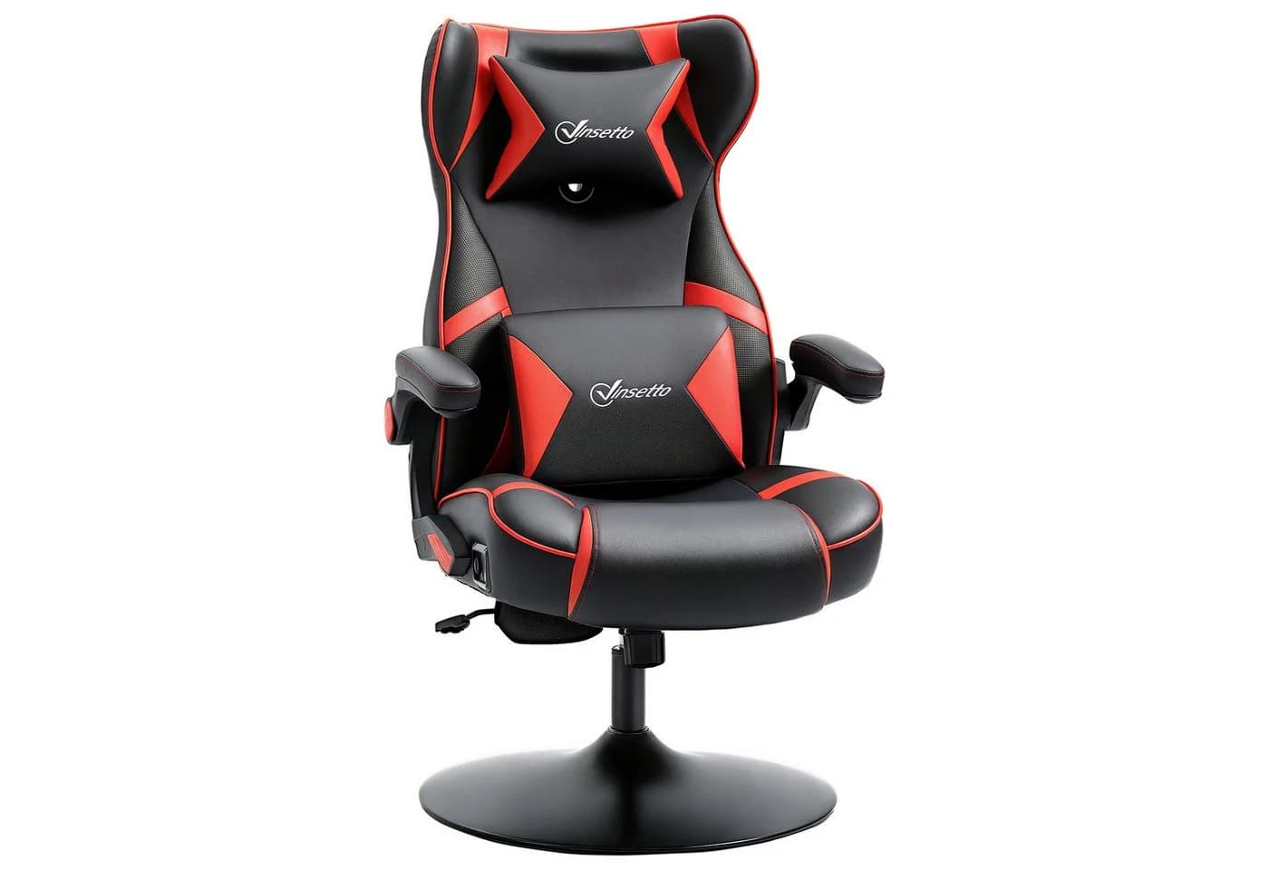 Vinsetto Gaming Stuhl höhenverstellbar mit Bluetooth Lautsprechern Rot Schwarz