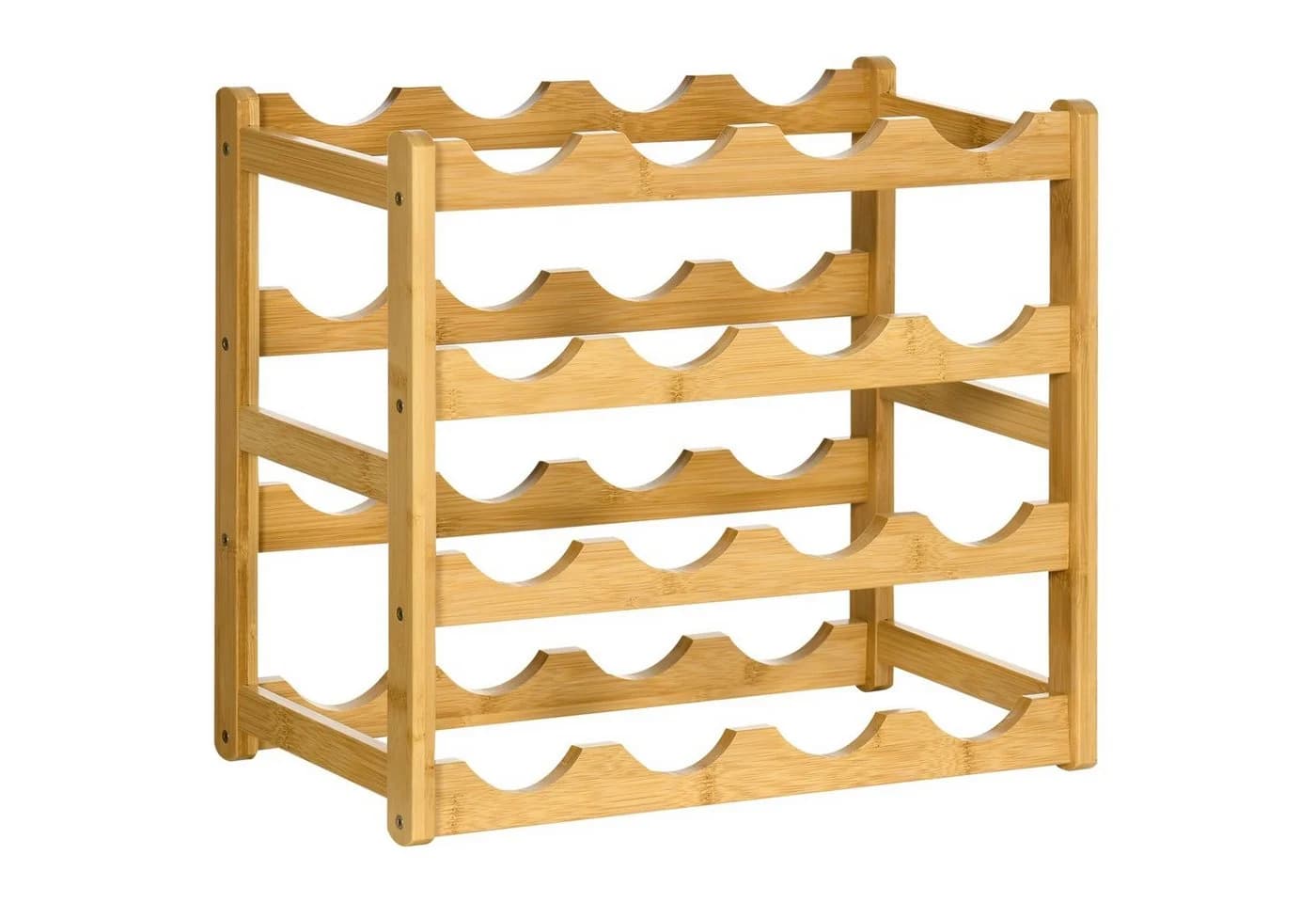 HOMCOM Weinregal Flaschenregal Weinhalter für 16 Flaschen Naturholz