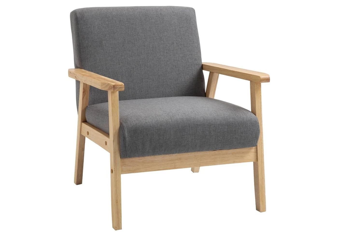 HOMCOM Relaxsessel Grau Leinenoptik mit Armlehnen