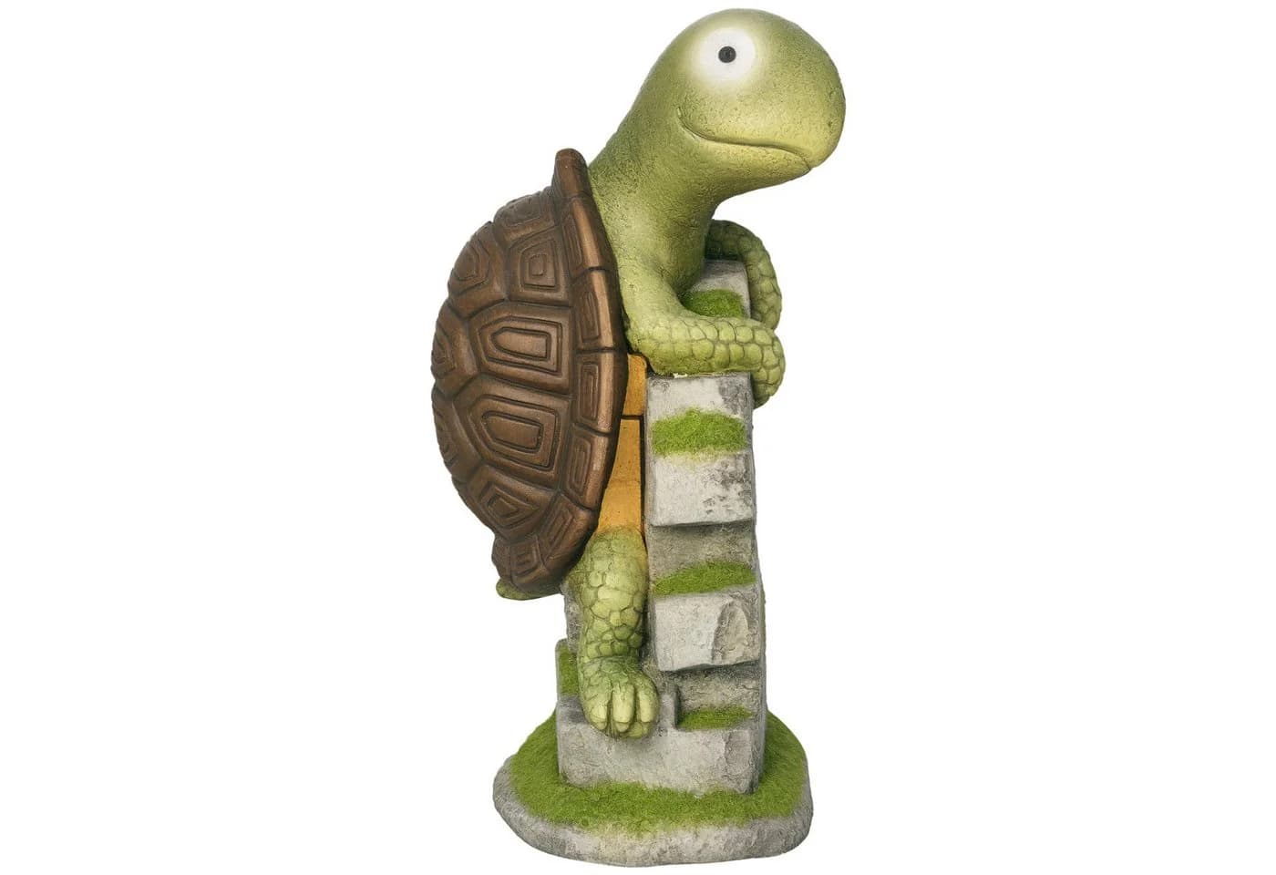 Outsunny Gartenfigur Schildkröte mit Solarlicht Grün-Braun