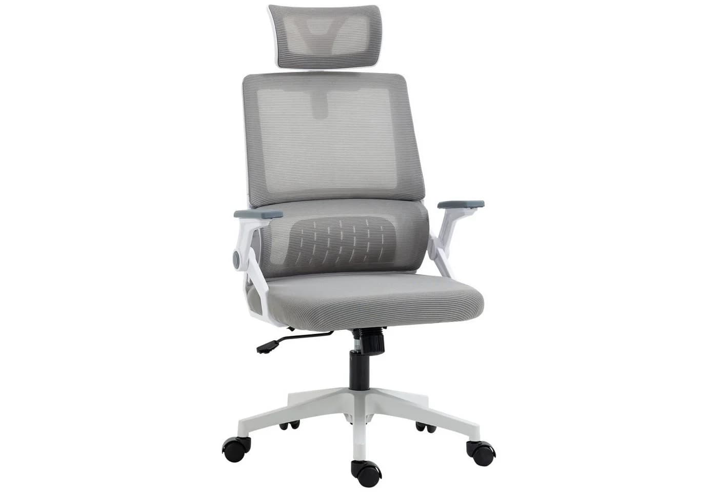 Vinsetto Bürostuhl Ergonomisch mit Mesh, Grau, Verstellbar
