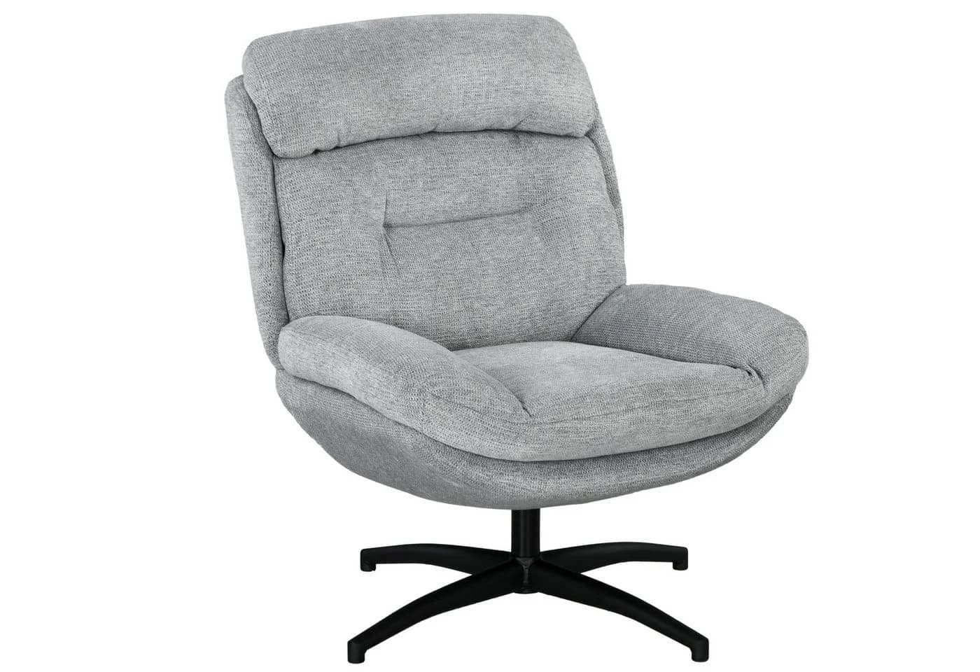 HOMCOM Relaxsessel Drehbar Loungesessel mit Wasserabweisend Chenille-Optik, Grau