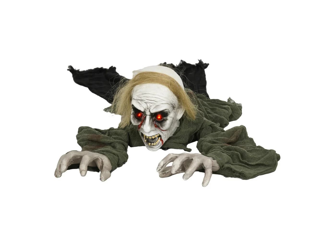 HOMCOM Halloween Dekofigur Zombie mit leuchtenden Augen und Sound