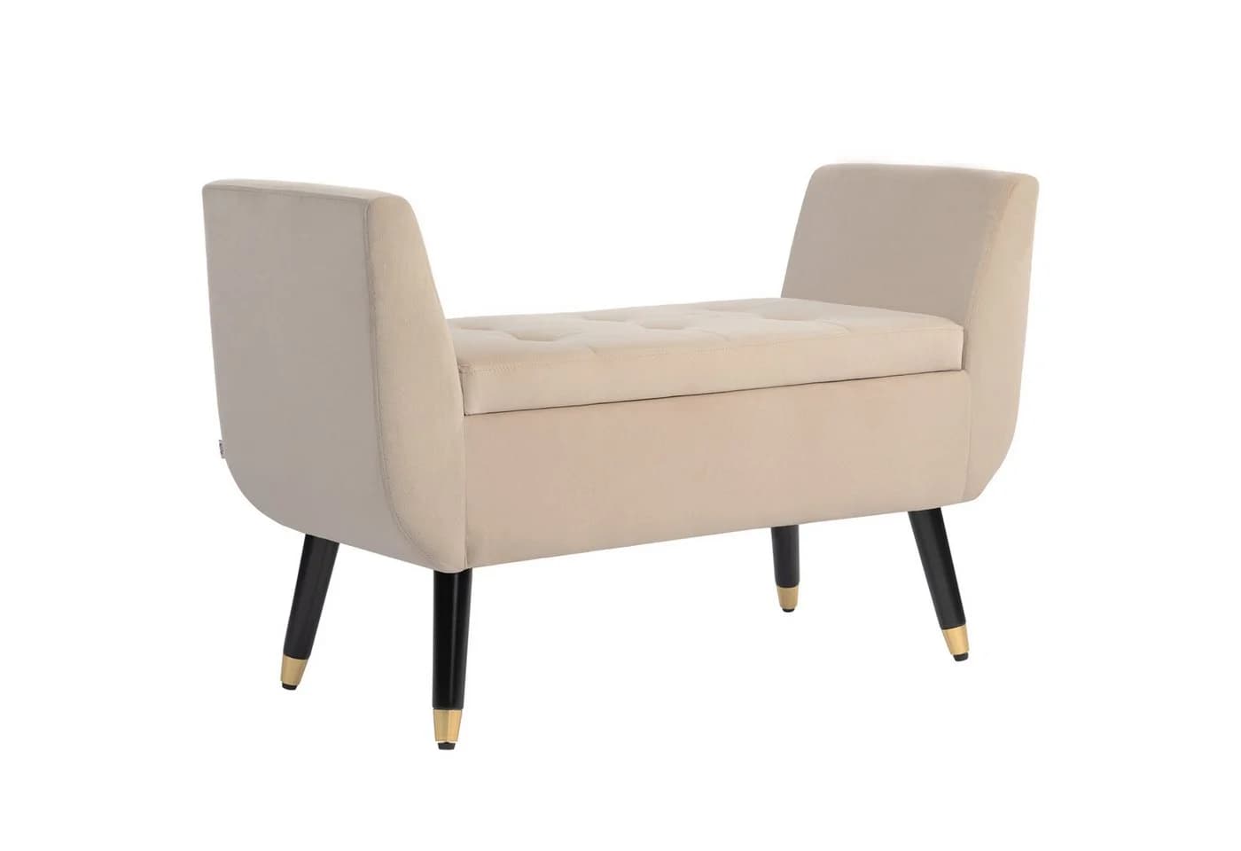 HOMCOM Sitzbank mit Stauraum Armlehnen Beige Vintage