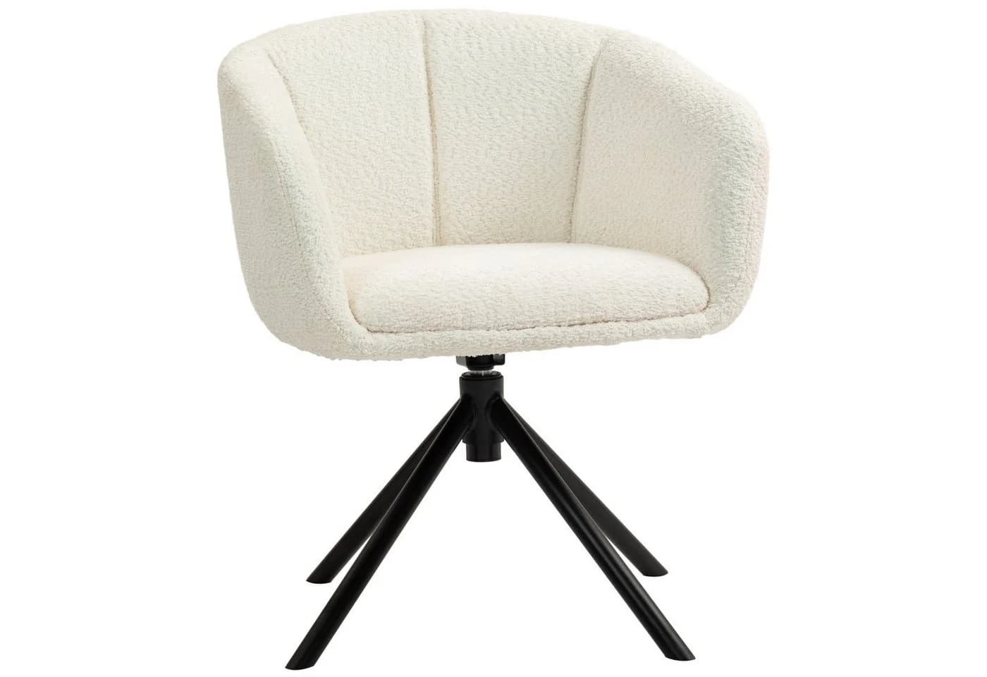 HOMCOM Relaxsessel Cremeweiß mit 360° Drehfunktion und Armlehne