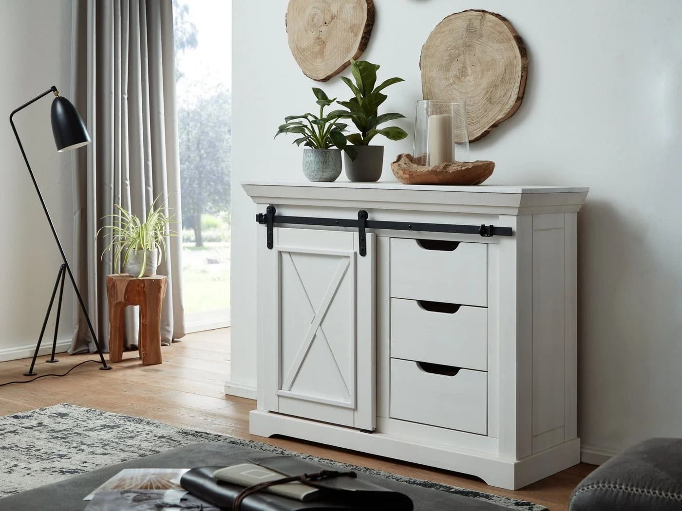 Woodroom Kommode Maribo Kiefer Massiv Weiß