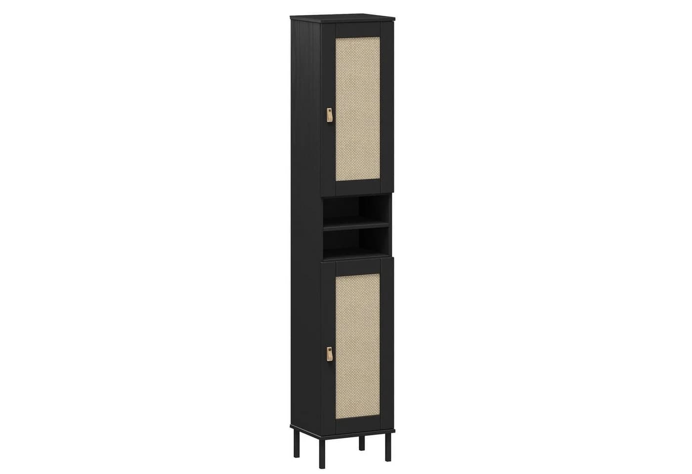 Woodroom Regal Valencia Kiefer massiv lackiert Rattan Front