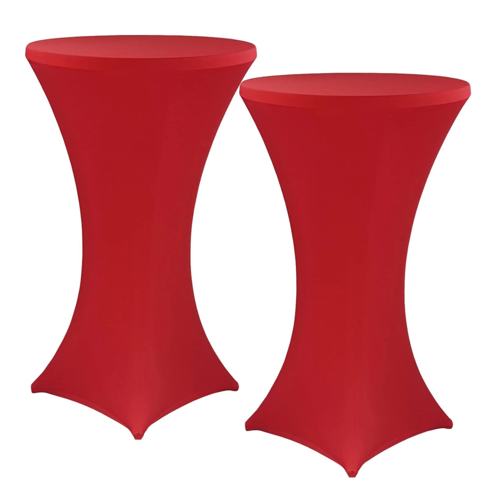 NYVI Stehtischhusse Gala Rot Ø 70-75 cm - 2er Set Elastisch