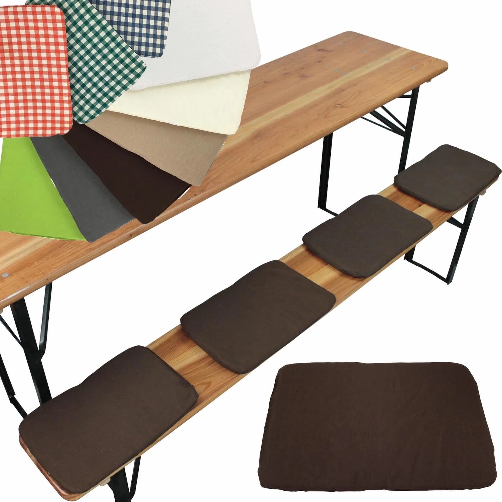 NYVI Bierbank Sitzkissen 36x25 cm NYVIGala 4er Set Komfortable Sitzpolster für Bierbänke