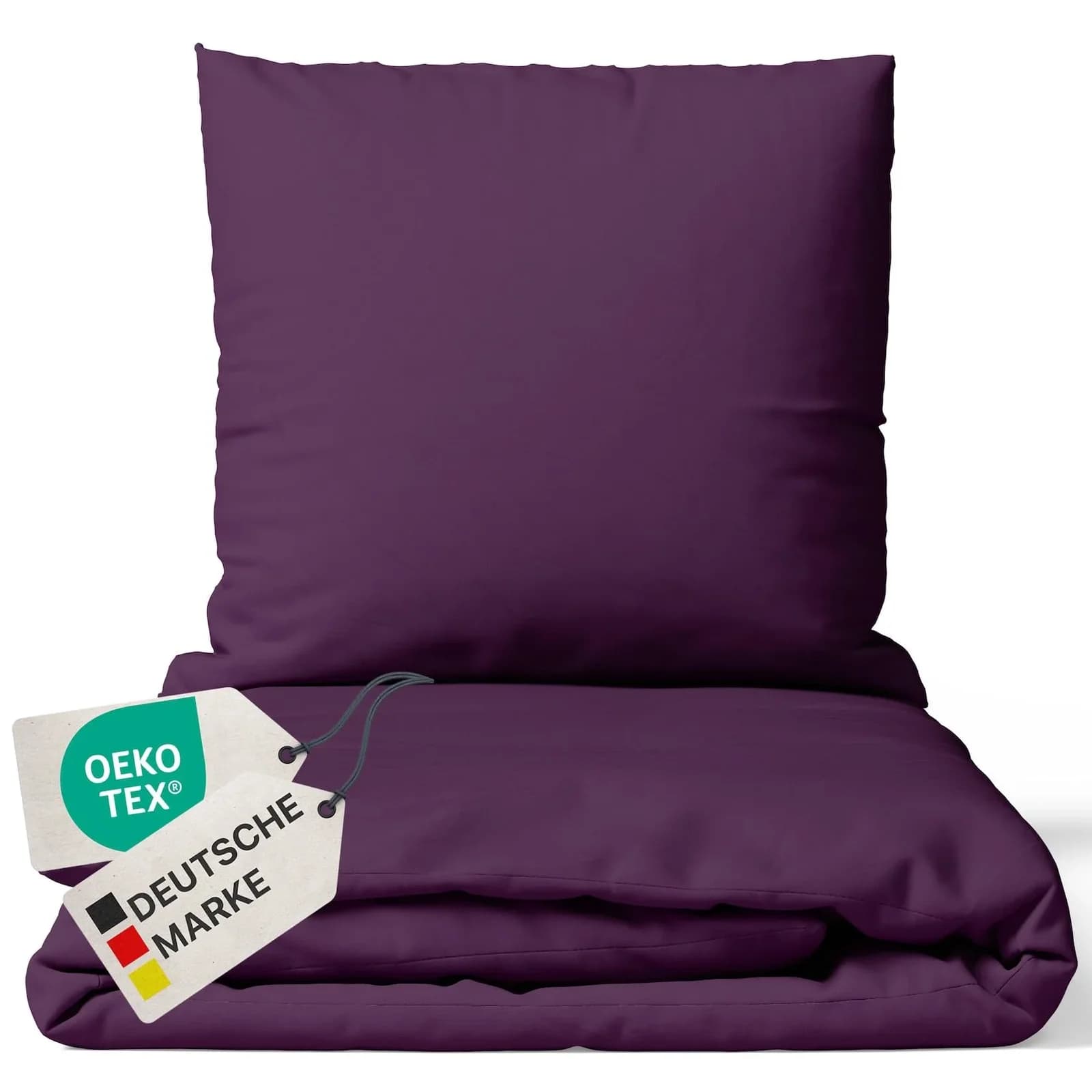 NYVI Bettwäsche Set DreamScience Mikrofaser Uni Aubergine