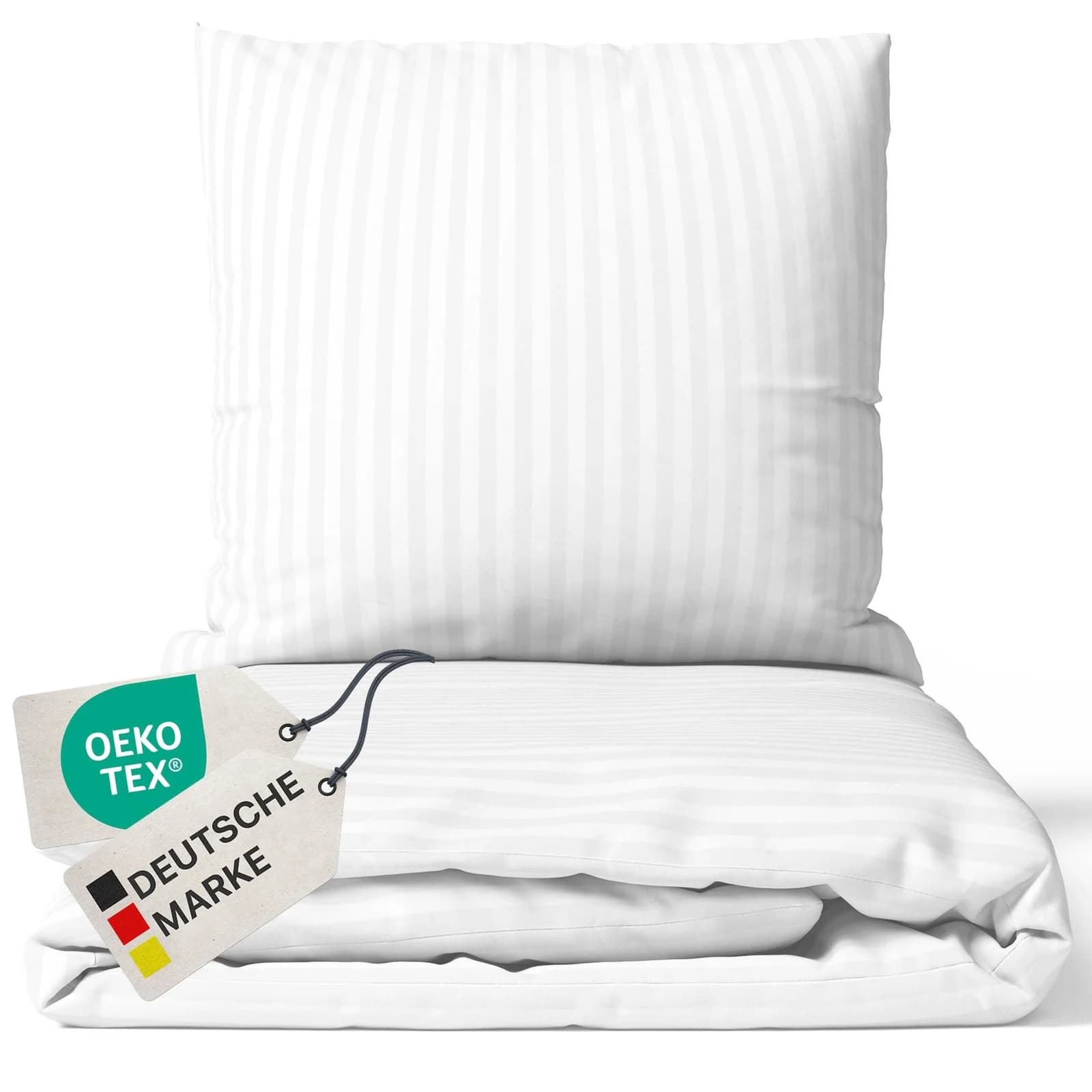 NYVI Bettwäsche Set DreamScience Mikrofaser Damast Weiß
