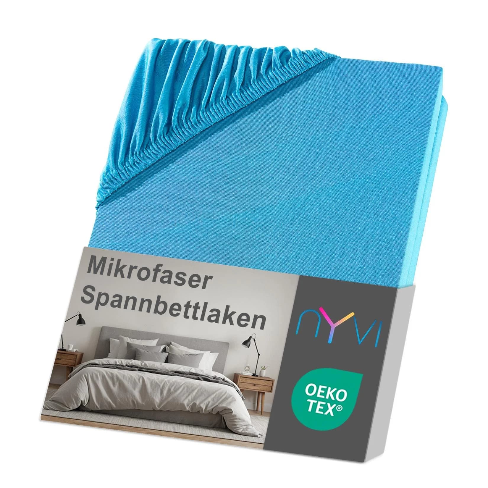 NYVI Spannbettlaken DreamScience Mikrofaser Türkis