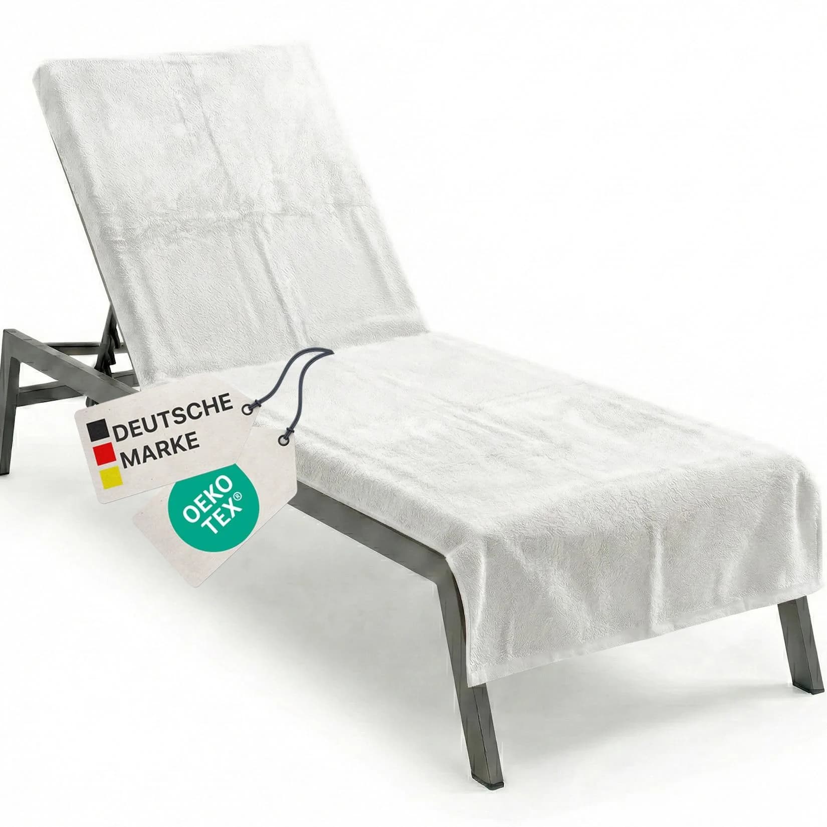 NYVI Frottee Schonbezug für Gartenliege 75x200 cm Weiß