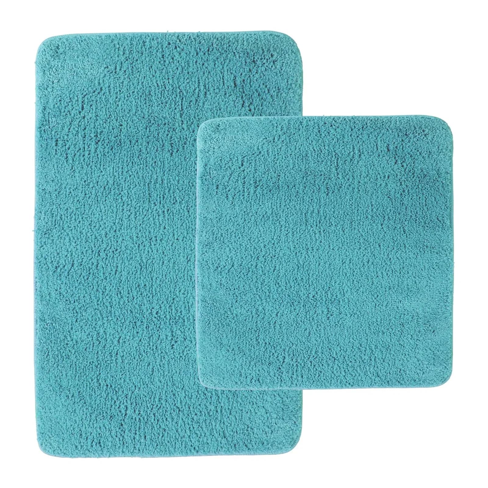 NYVI Badematten Set 2-teilig Aqua Polyester Mikrofaser Rutschfest