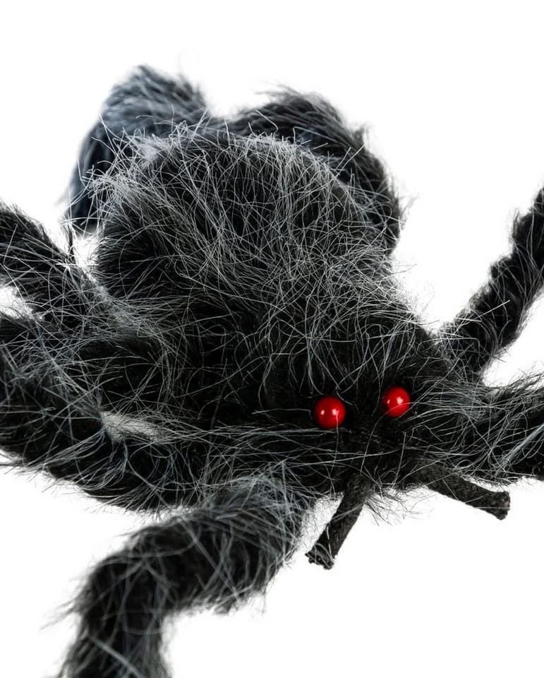 Horror-Shop Deko-Spinne Schwarz-Grau Halloween Deko