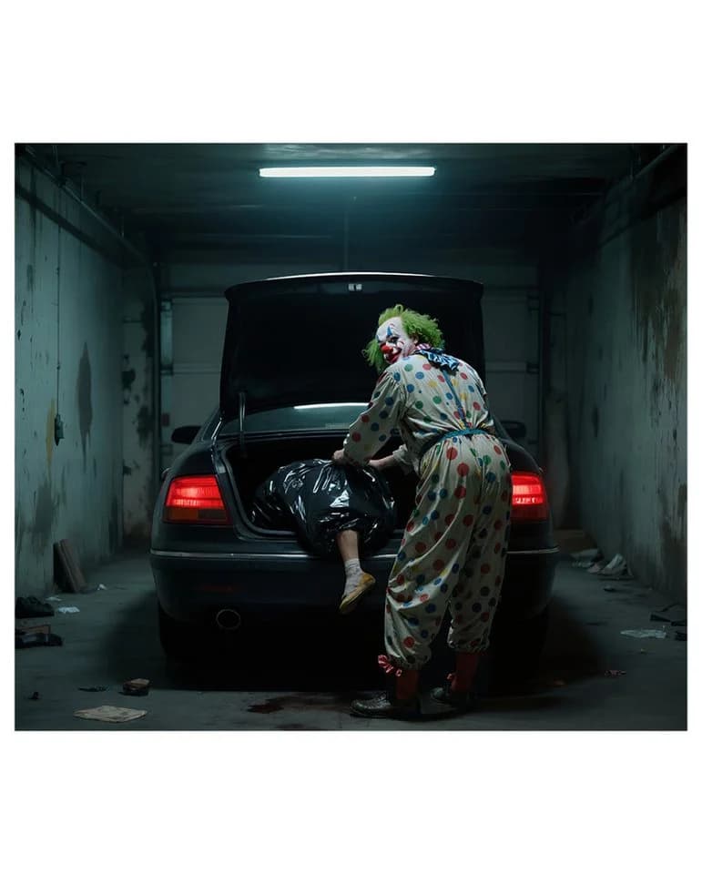 Horror-Shop Hängedekoration Killerclown Garagentor Deko XXL