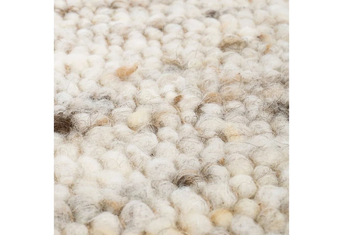 TaCa Home Wollteppich Handgewebt Sand Multi 70 x 130 cm