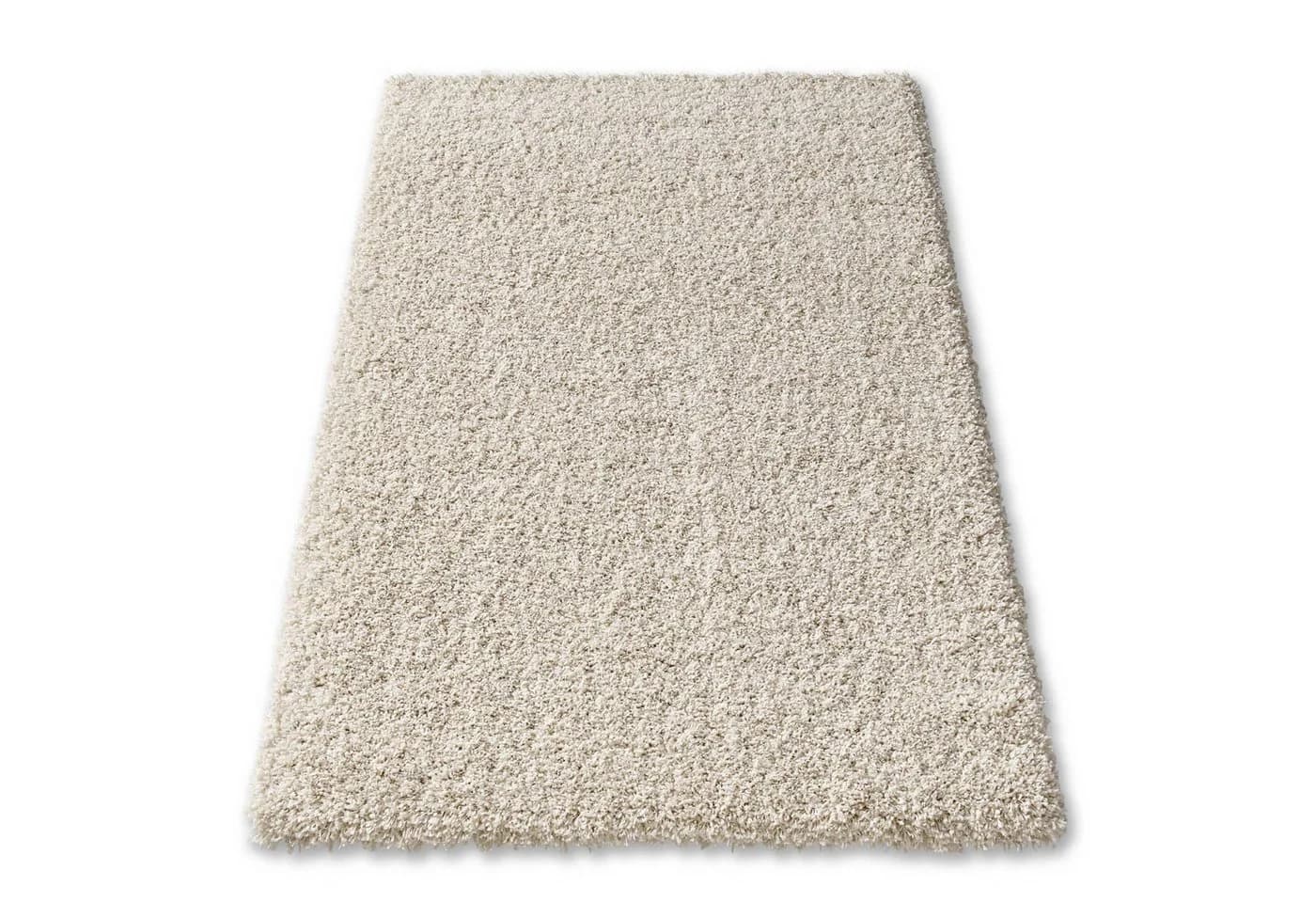 TaCa Home Shaggy Teppich Langflor Weißgrau