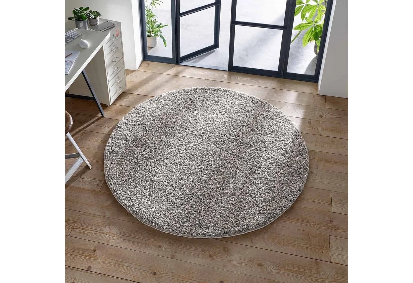 TaCa Home Shaggy Teppich Grau Langflor 35mm