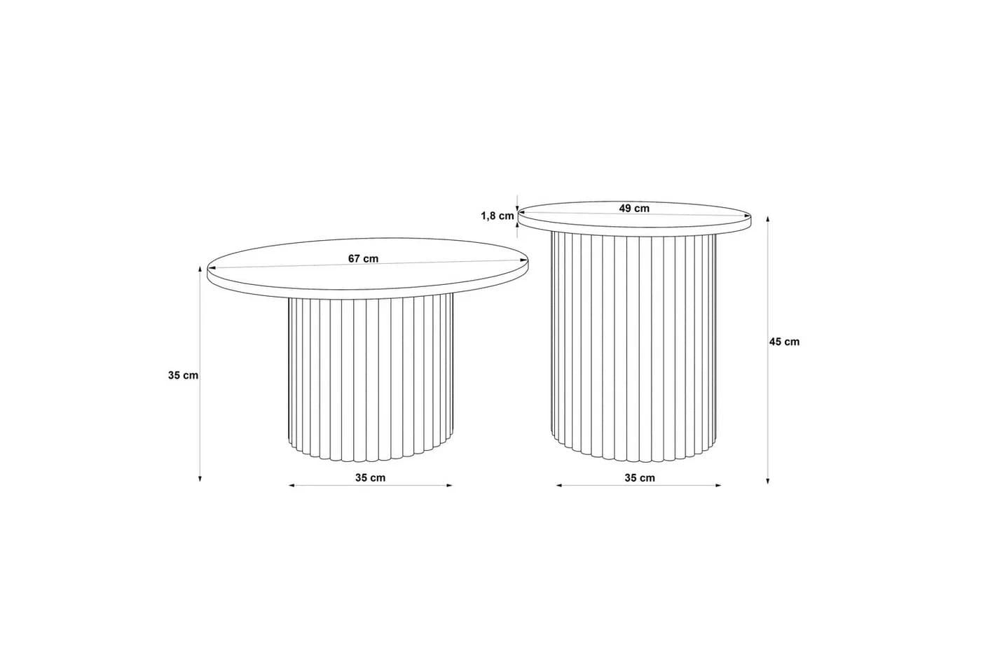 Design Möbel Couchtisch LOMELO 2in1 Schwarz/Weiß