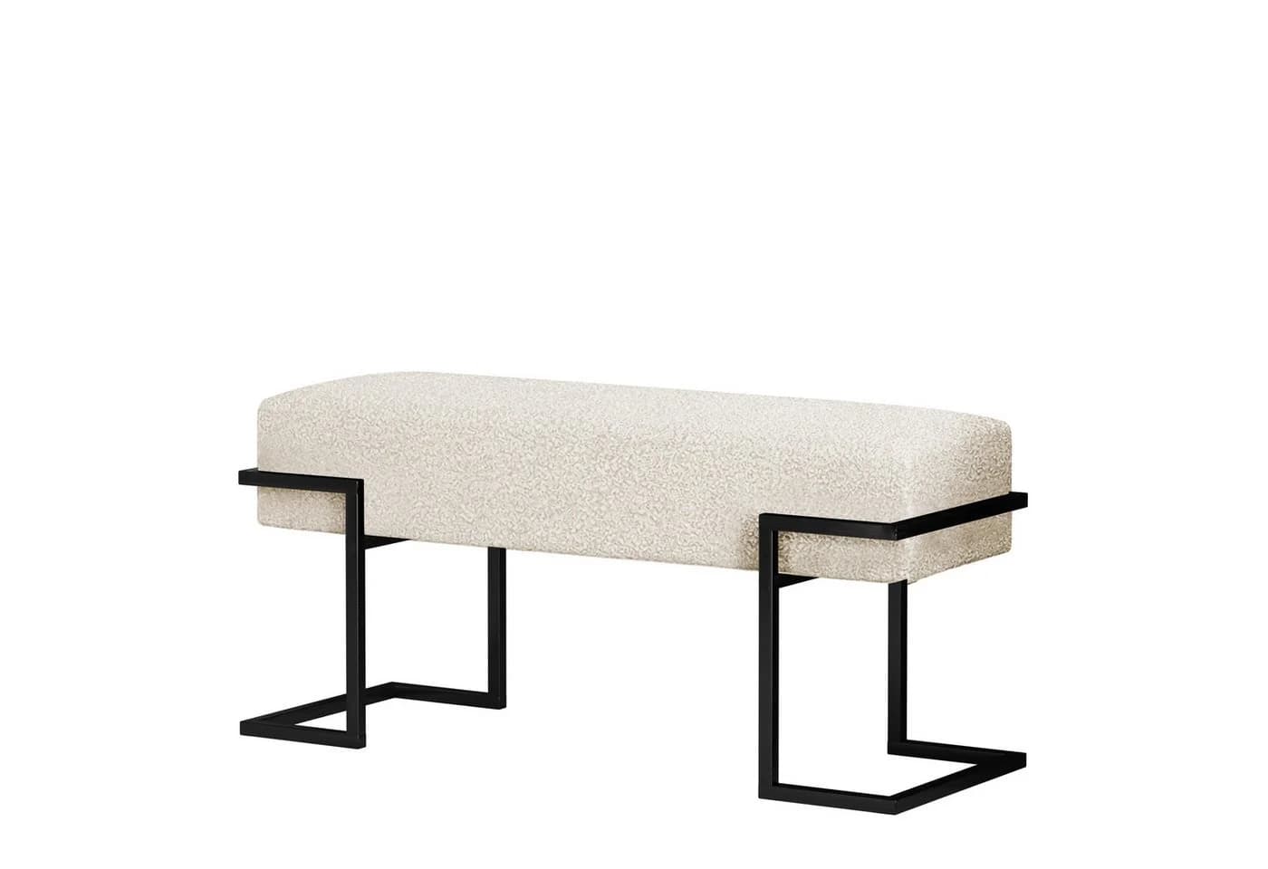 Design Möbel Sitzbank CELINE Gepolsterte Flurbank Beige