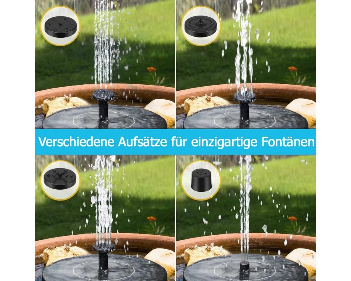 matches21 HOME & HOBBY Blumentopf Solarbrunnen Grau Kunststoff