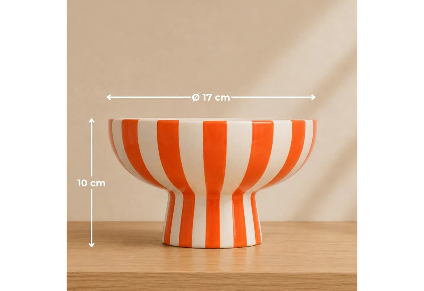 matches21 HOME & HOBBY Dekoschale Bunt Gestreift Orange Weiß Keramik