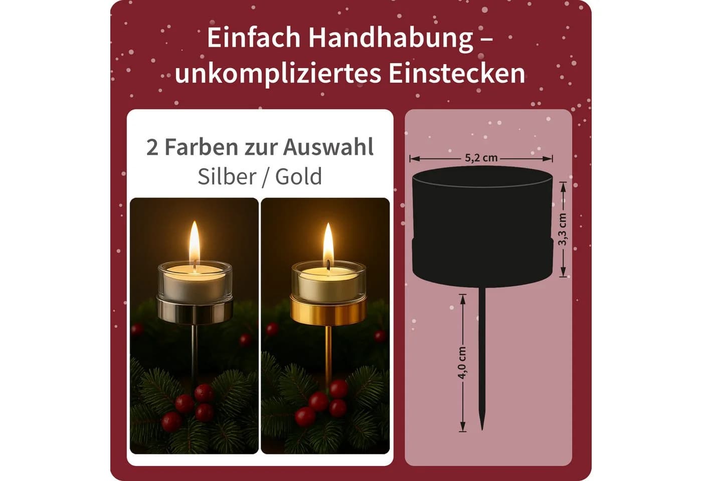 matches21 HOME & HOBBY Teelichthalter 4er Set Silber Metall & Glas
