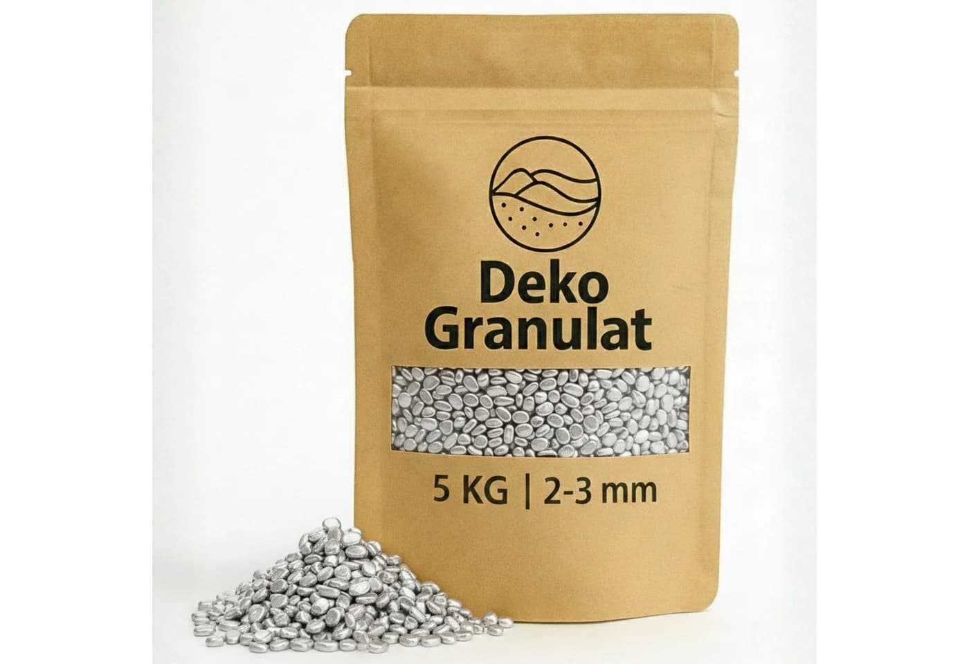 matches21 HOME & HOBBY Deko-Granulat Silber 5 KG Ø 2-3 mm